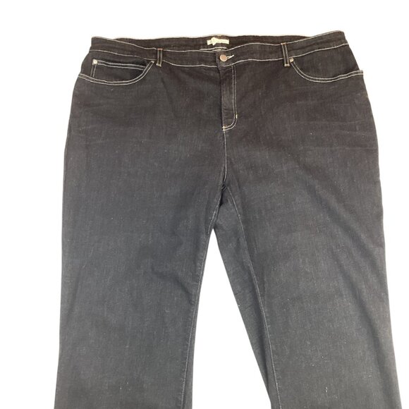 Eileen Fisher Womens 24W Black Denim Jeans Organic Cotton Blend Straight - Picture 4 of 9